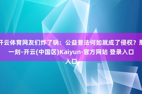 开云体育网友们炸了锅：公益普法何如就成了侵权？那一刻-开云(中国区)Kaiyun·官方网站 登录入口