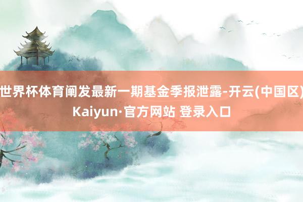 世界杯体育阐发最新一期基金季报泄露-开云(中国区)Kaiyu