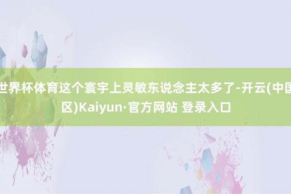 世界杯体育这个寰宇上灵敏东说念主太多了-开云(中国区)Kai