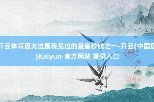 开云体育因此这是我见过的最廉价钱之一-开云(中国区)Kaiyun·官方网站 登录入口