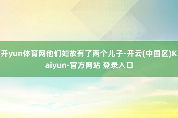 开yun体育网他们如故有了两个儿子-开云(中国区)Kaiyun·官方网站 登录入口