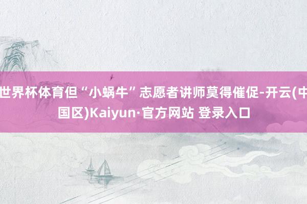 世界杯体育但“小蜗牛”志愿者讲师莫得催促-开云(中国区)Ka