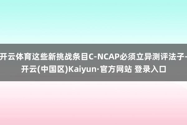 开云体育这些新挑战条目C-NCAP必须立异测评法子-开云(中