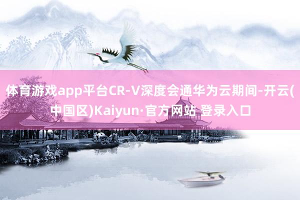 体育游戏app平台CR-V深度会通华为云期间-开云(中国区)