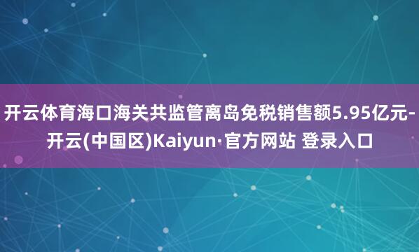 开云体育海口海关共监管离岛免税销售额5.95亿元-开云(中国