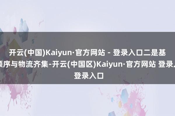 开云(中国)Kaiyun·官方网站 - 登录入口二是基础顺序