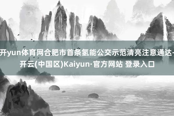 开yun体育网合肥市首条氢能公交示范清亮注意通达-开云(中国