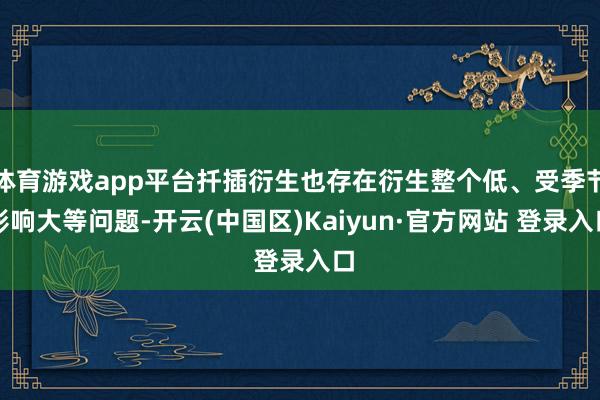 体育游戏app平台扦插衍生也存在衍生整个低、受季节影响大等问