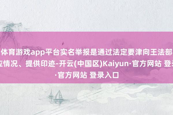 体育游戏app平台实名举报是通过法定要津向王法部门响应情况、