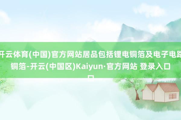 开云体育(中国)官方网站居品包括锂电铜箔及电子电路铜箔-开云(中国区)Kaiyun·官方网站 登录入口