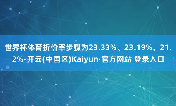 世界杯体育折价率步骤为23.33%、23.19%、21.2%
