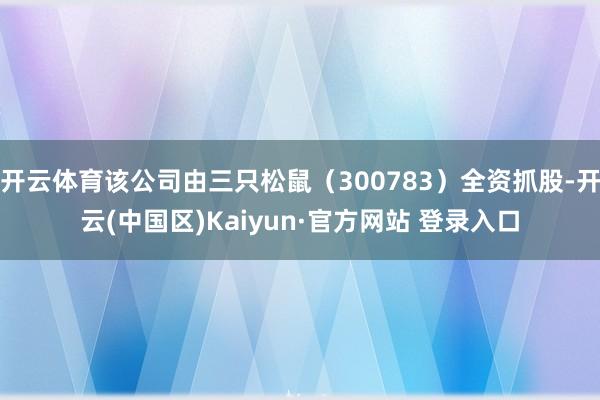 开云体育该公司由三只松鼠（300783）全资抓股-开云(中国