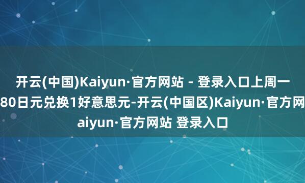 开云(中国)Kaiyun·官方网站 - 登录入口上周一度跌破